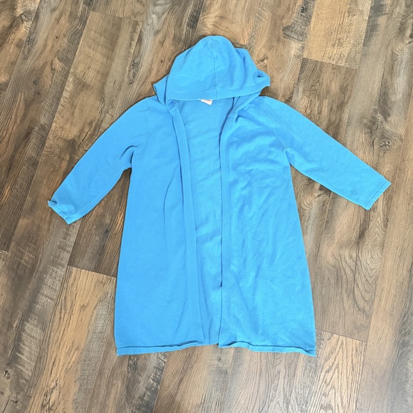 Sweet romance Sweaters - Sweet romance Solid blue open long cardigan 3/4 sleeve cardigan minamlist